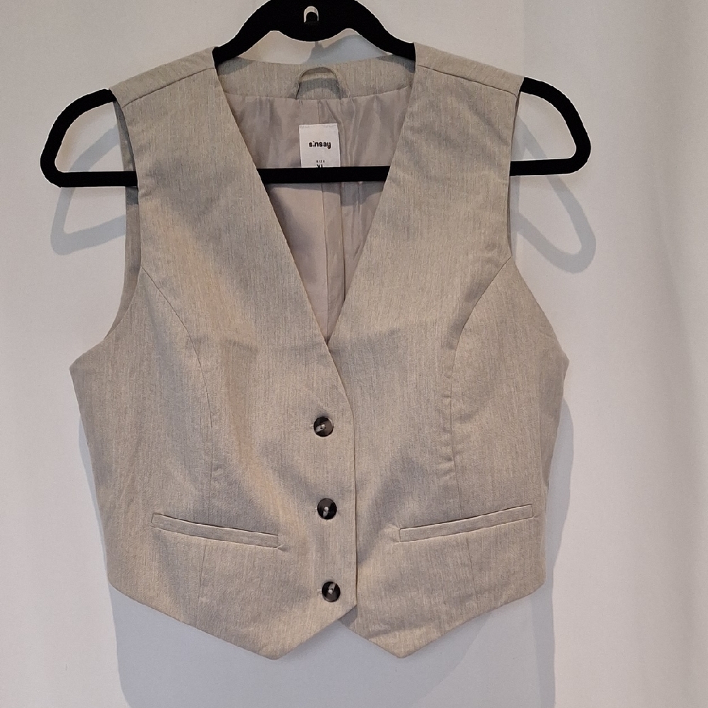 Sinsay 3 Button Vest Gray Size XL